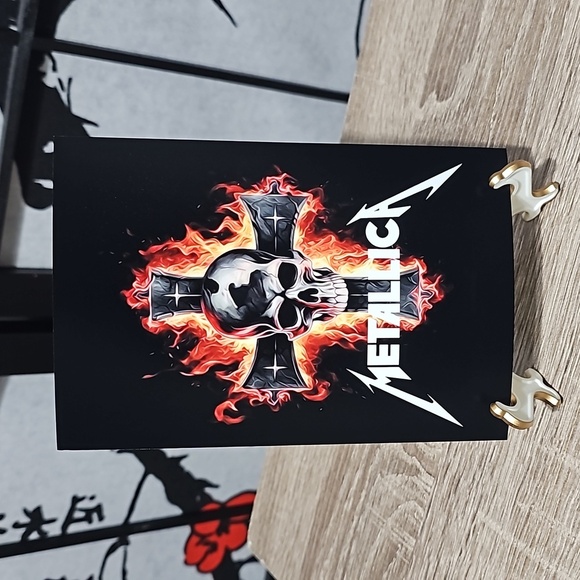 4x6 Metallica Heavy Metal Band Skull on a Cross Oil Painting Matte Art‎ Print - Picture 1 of 6